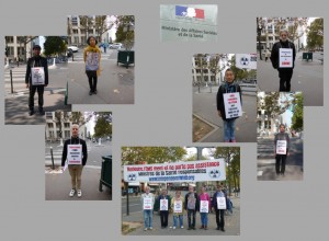 Les vigies devant le ministère de la santé – Paris – Octobre 2014